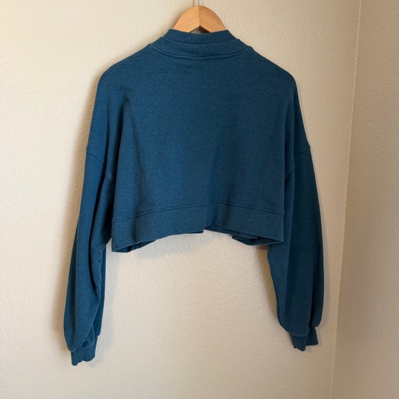 Gymshark Womens Rest Day Sweats Cropped Oversized Pullover in Steel Blue Marl, L - Picture 5 of 6